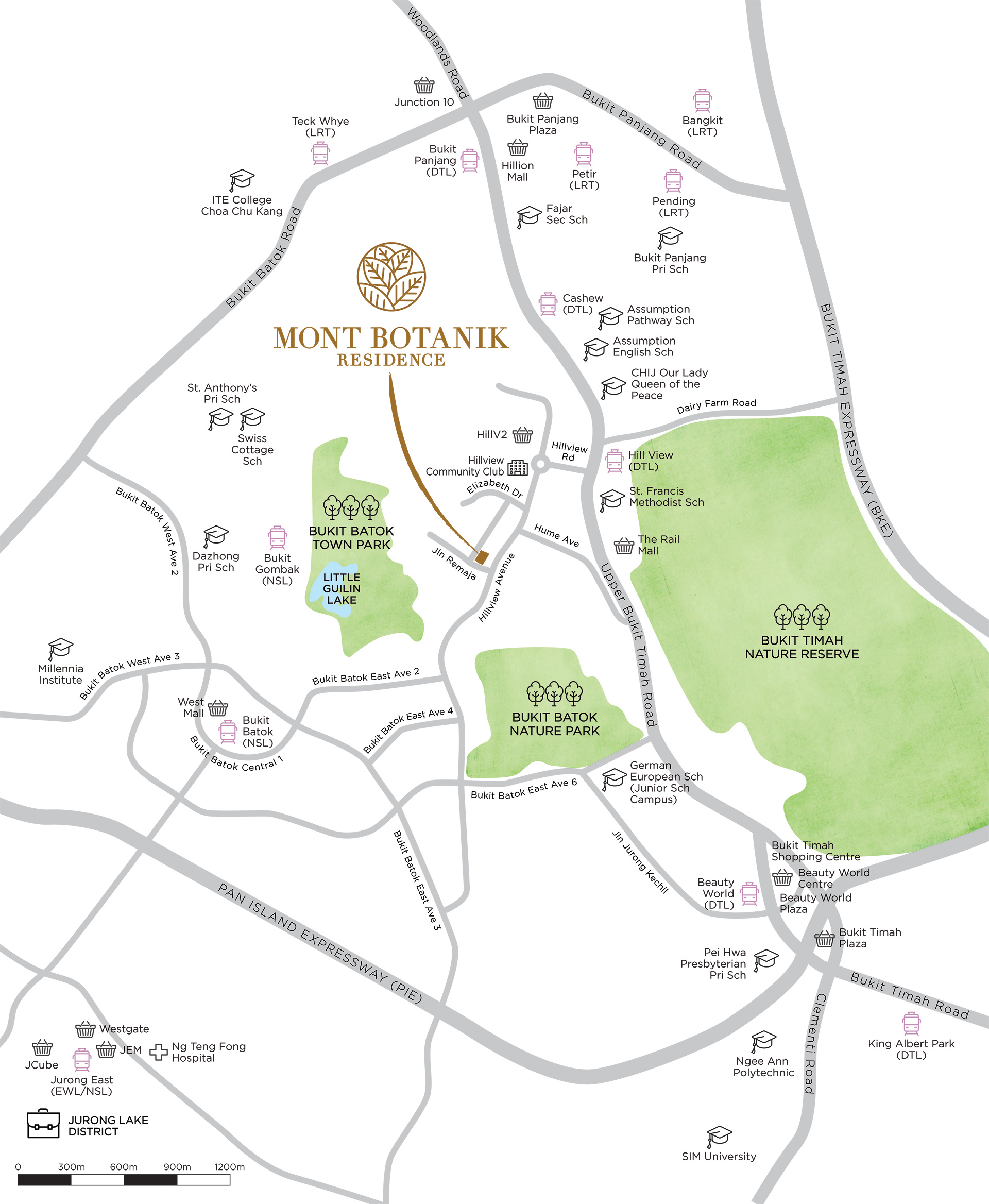 Mont Botanik Location map