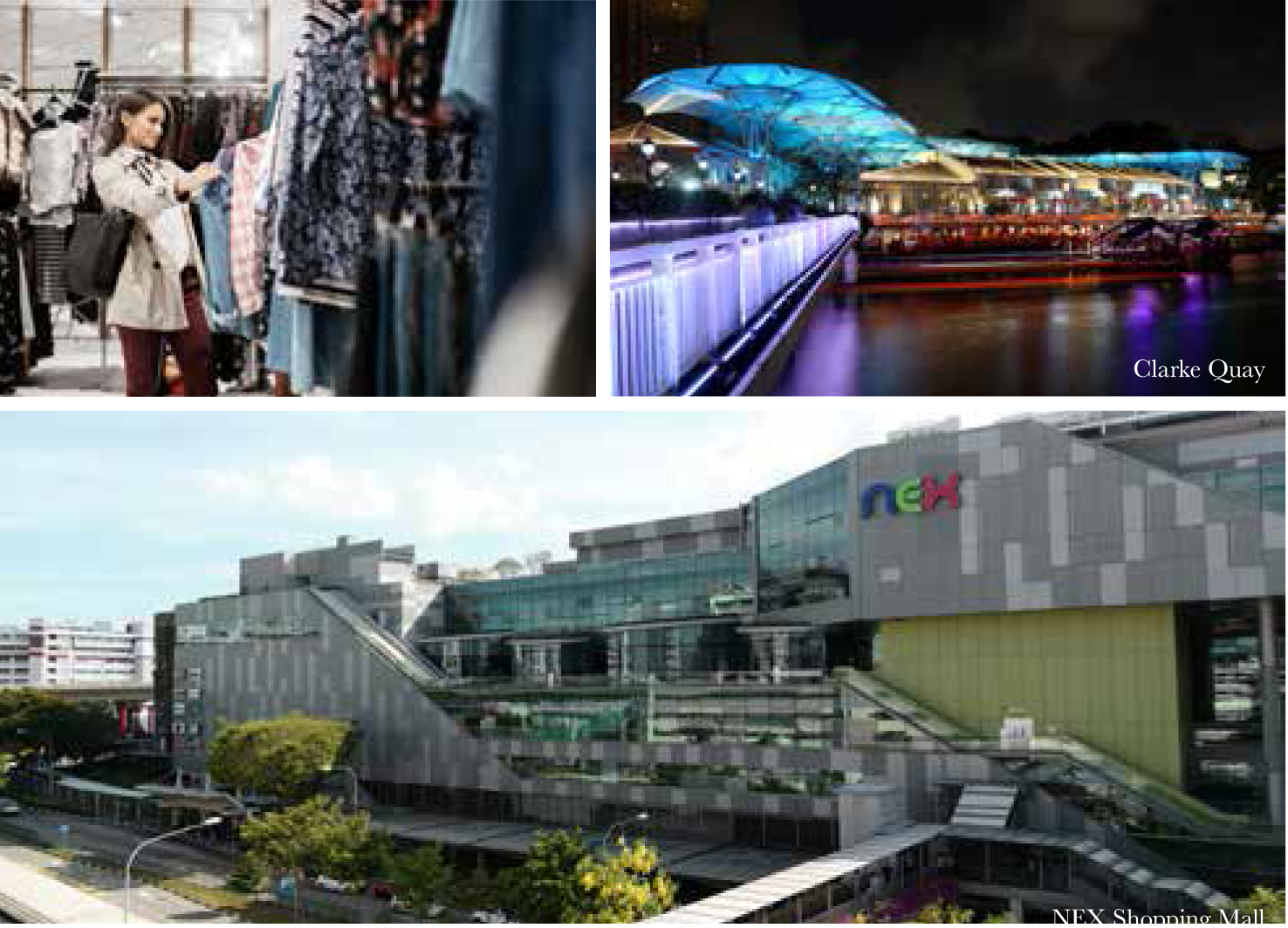 Selection of fun shopping and dining